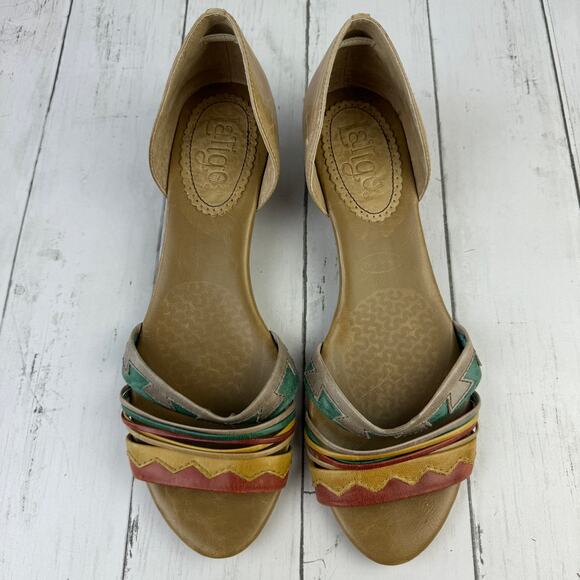 Anthropologie Latigo Colorful Leather Southwestern Pancho Wedge Sandal Size 10 - Picture 5 of 14